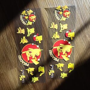 Pikachu Kids Sticker Set - Yellow (Set Of 2)